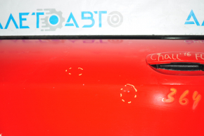 Door assembly front left Dodge Challenger 09-14 red PR3 bumps, dent
