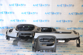 Torpedo front panel with AIRBAG Fiat 500L 14-14 prerest, black with gray inserts, scratches