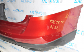 Rear bumper bare Nissan Rogue 14-16 red, scratches