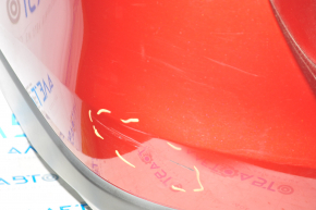 Rear bumper bare Nissan Rogue 14-16 red, scratches