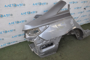 Quarter wing rear right Hyundai Sonata 11-12 silver, pokes