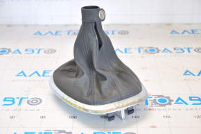 Gear shifter cover Fiat 500L 14-16 under manual transmission, black textile, bumps, chrome swelled