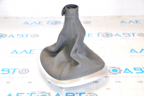 Gear shifter cover Fiat 500L 14-16 under manual transmission, black textile, bumps, chrome swelled