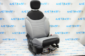 Passenger seat Fiat 500L 14-15 without airbag, mechanic, cloth gray with black inserts, for dry cleaning