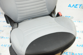 Passenger seat Fiat 500L 14-15 without airbag, mechanic, cloth gray with black inserts, for dry cleaning