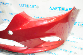 Front bare bumper Mazda 6 13-17 without washers and parking sensors, red 41V, broken fastening, pressed, scratched