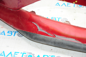 Front bare bumper Mazda 6 13-17 without washers and parking sensors, red 41V, broken fastening, pressed, scratched