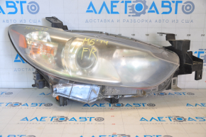 Headlight front right Mazda 6 13-17 bare usa halogen, for polishing