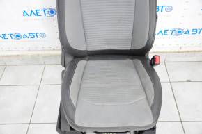 Passenger seat Ford Escape MK3 17-19 with airbag, mechanical, leather + cloth, black-gray, chemically treated