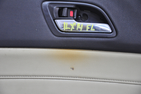 Door trim card front left Acura ILX 13-15 leather black + beige, tear, under chemical