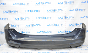 Rear bumper bare Nissan Rogue 14-16 blue dented from below, scratches