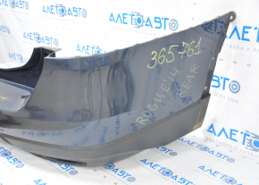 Rear bumper bare Nissan Rogue 14-16 blue dented from below, scratches
