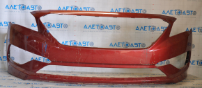 Front bumper bare Hyundai Sonata 15-17 SE usa red scratches, broken fasteners