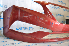 Front bumper bare Hyundai Sonata 15-17 SE usa red scratches, broken fasteners