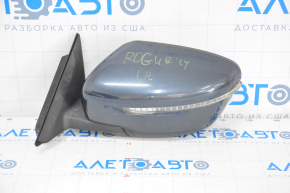 Side mirror left Nissan Rogue 14-17 5 pins, turn signal, blue wiped turn signal