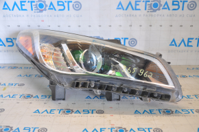 Headlight front right bare Hyundai Sonata 15-17 halogen with mount, spider web