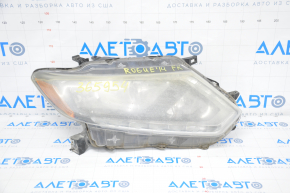 Headlight front right Nissan Rogue 14-16 bare halogen, for polishing