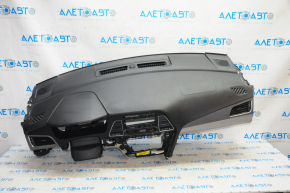 Dashboard front panel without AIRBAG Hyundai Sonata 15-17 gray overlays, after repair