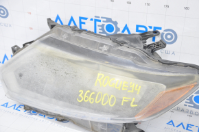 Headlight front left Nissan Rogue 14-16 halogen, for polishing