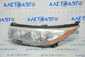 Headlight front left Toyota Highlander 14-16 bare, light, halogen, for polishing