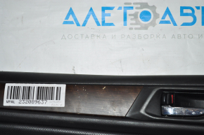 Door trim card front left Subaru Outback 15-16 black, leather, wood insert, scratch, leather defect, dents