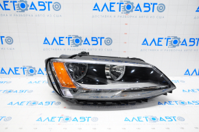 Headlight front right VW Jetta 11-16 naked USA yellow reflector