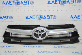 Grill grill Toyota Highlander 14-16 with badge, chips on chrome