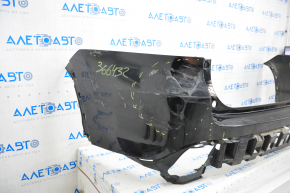 Rear bumper bare Toyota Highlander 14-19 without parking sensors black, bumps, scratches, dented, cracks no fragment