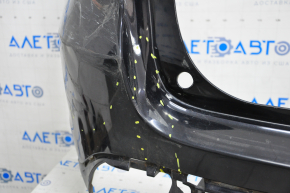 Rear bumper bare Toyota Highlander 14-19 without parking sensors black, bumps, scratches, dented, cracks no fragment
