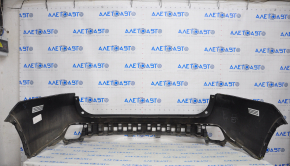 Rear bumper bare Toyota Highlander 14-19 without parking sensors black, bumps, scratches, dented, cracks no fragment