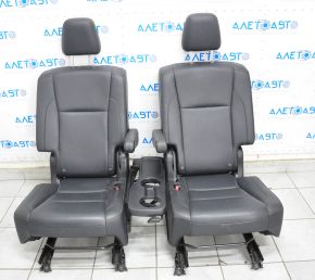 Rear row of seats 2nd row Toyota Highlander 14-16 leather black, separate