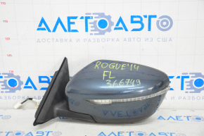 Side mirror left Nissan Rogue 14-16 5 pins, turn signal, blue