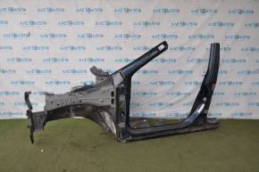 Front quarter left Nissan Rogue 14-20 blue, with central pillar