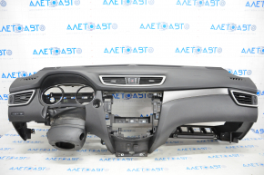 Torpedo front panel with AIRBAG Nissan Rogue 14-20 black, rusty pyropatron