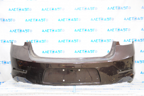 Rear bare bumper Chevrolet Malibu 13-15 for camera, burgundy, dented, crack in mount