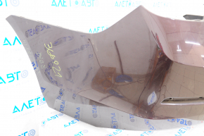 Rear bare bumper Chevrolet Malibu 13-15 for camera, burgundy, dented, crack in mount