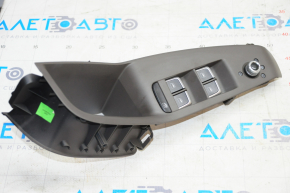 Front left window lift control Audi Q5 8R 13-17 black with chrome, with dark beige trim, with mirror control, for automatic folding