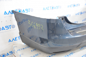 Rear bumper bare Nissan Rogue 14-16 blue, scratches, bump