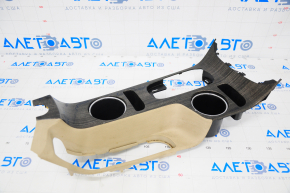 Center console trim cup holders Chevrolet Malibu 13-15 beige, wood insert