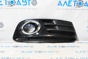 Lower grille of the front bumper right Audi Q5 8R 13-17 rest, matt + gloss chrome, under fog lights, type 2 broken, broken mount, bumps on chrome
