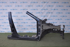 Front right quarter Nissan Rogue 14-20 blue, with central pillar