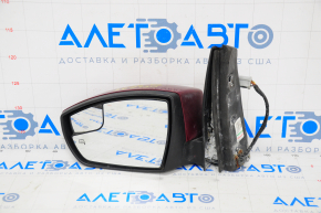 Side mirror left Ford C-max MK2 13-18 7 pins, turn signal, heated, red, mount rotted