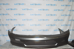 Rear bumper bare Ford Mustang mk6 18-23 without parking sensors, graphite J7, pressed, tear, scratches