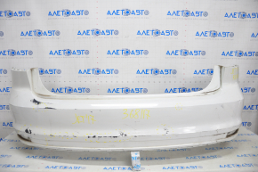 Bare rear bumper VW Jetta 15-18 USA white, dents, scratches, crack, breakage of the mount