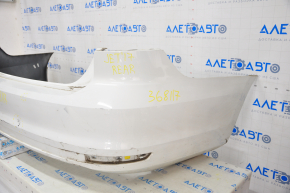 Bare rear bumper VW Jetta 15-18 USA white, dents, scratches, crack, breakage of the mount
