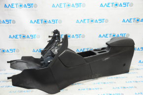 Central console armrest and cup holders Mazda CX-5 16-16 black rubber, cuts, scratches, without plug