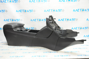 Central console armrest and cup holders Mazda CX-5 16-16 black rubber, cuts, scratches, without plug
