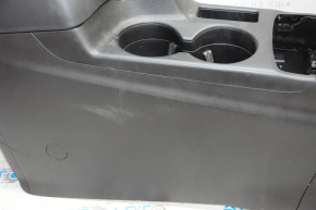 Central console armrest and cup holders Mazda CX-5 16-16 black rubber, cuts, scratches, without plug