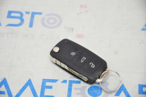 Key VW Jetta 11-17 USA 4 buttons, folding, worn