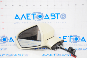 Side mirror left Lincoln MKX 16-18 16-18 pins, BSM, auto-dimming, turn signal, beige, cracked housing